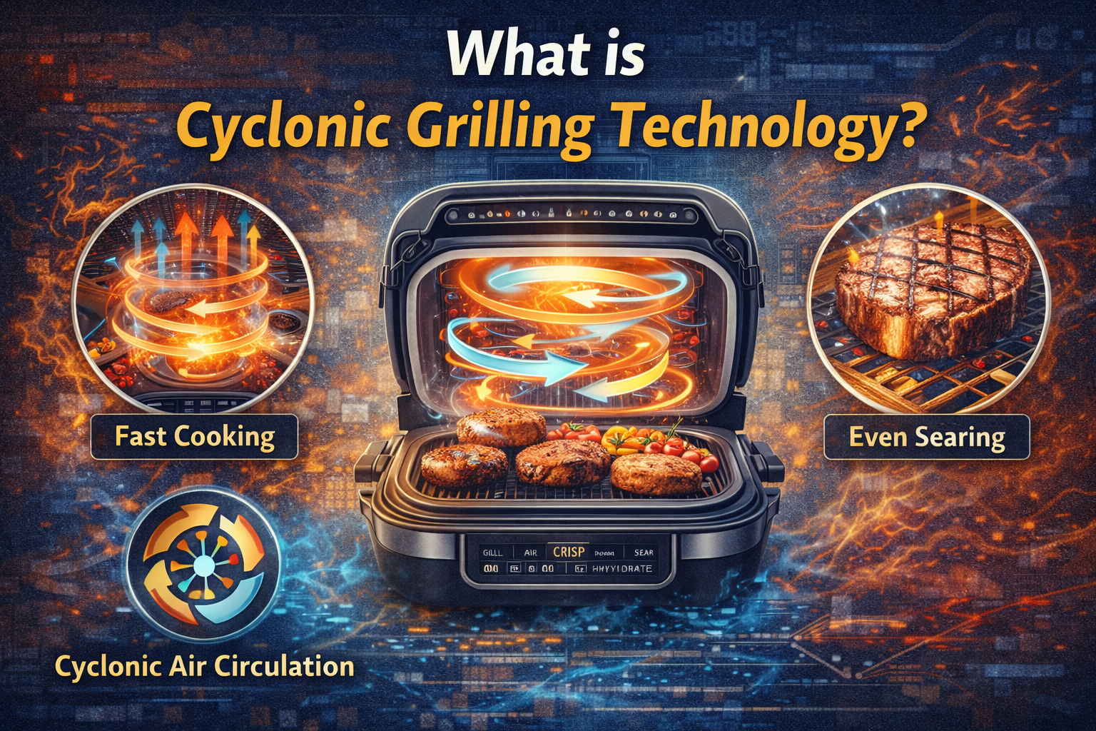 What is cyclonic grilling technology?